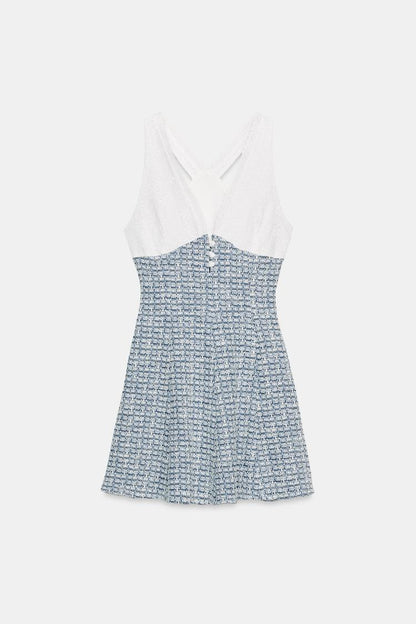 CONTRAST TEXTURED DRESS