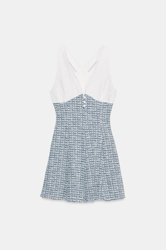 CONTRAST TEXTURED DRESS