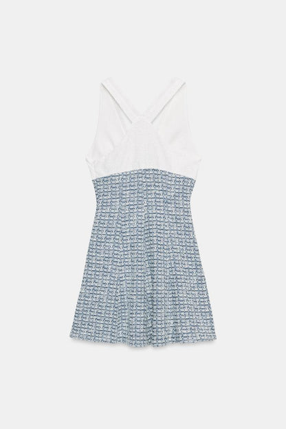 CONTRAST TEXTURED DRESS
