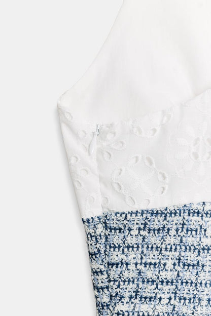 CONTRAST TEXTURED DRESS
