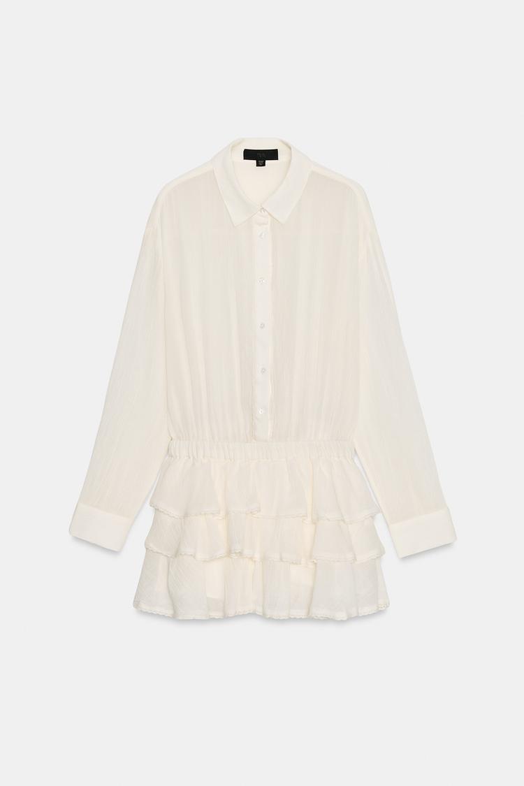 CHIFFON RUFFLED JUMPSUIT DRESS