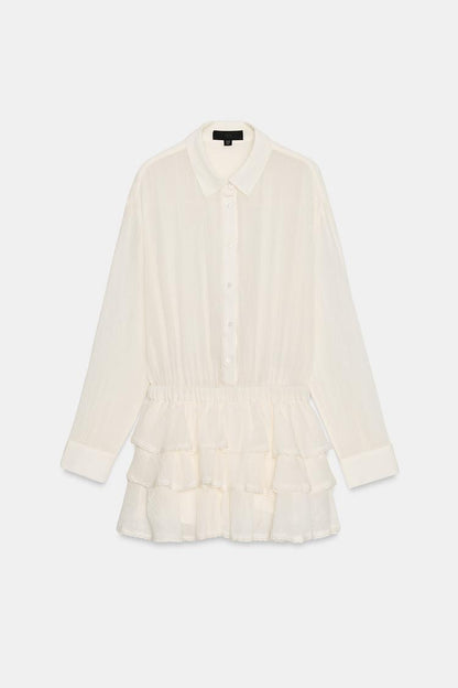 CHIFFON RUFFLED JUMPSUIT DRESS