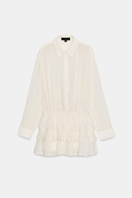 CHIFFON RUFFLED JUMPSUIT DRESS