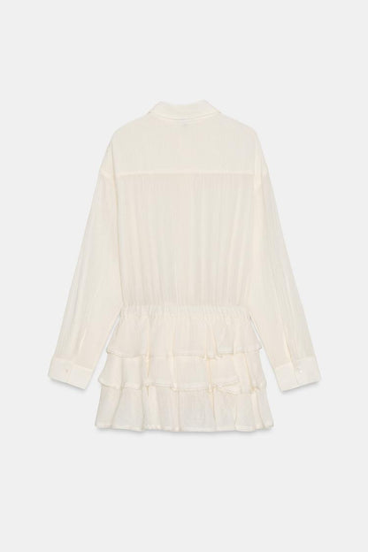 CHIFFON RUFFLED JUMPSUIT DRESS