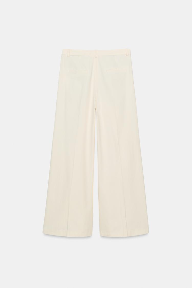 PLEATED WIDE-LEG TROUSERS