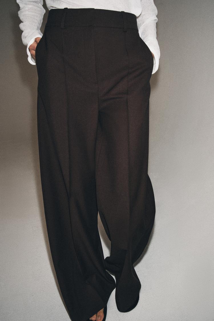 MINIMALIST WIDE-LEG TROUSERS - ZW COLLECTION