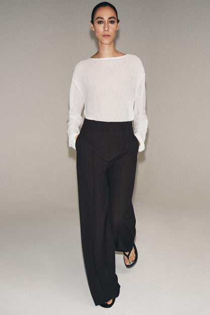 MINIMALIST WIDE-LEG TROUSERS - ZW COLLECTION