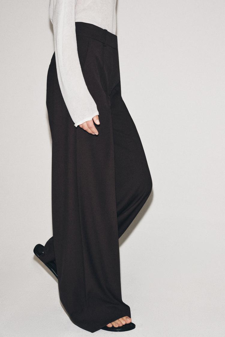 MINIMALIST WIDE-LEG TROUSERS - ZW COLLECTION