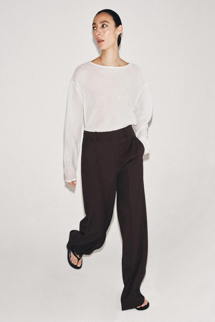 MINIMALIST WIDE-LEG TROUSERS - ZW COLLECTION