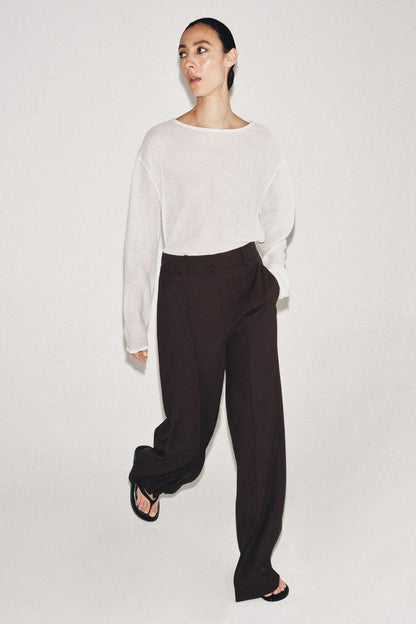 MINIMALIST WIDE-LEG TROUSERS - ZW COLLECTION