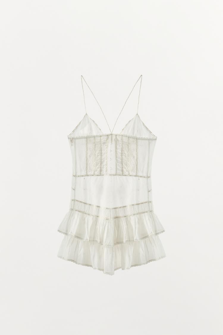 SHORT DRESS WITH TIES AND RUFFLES