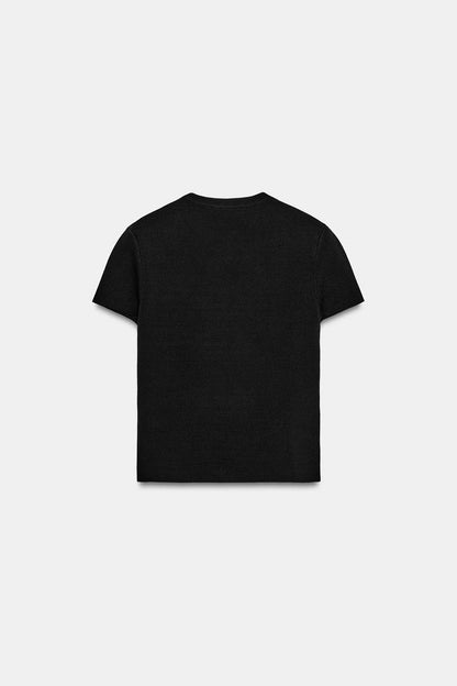 ASYMMETRIC FASTENING KNIT TOP