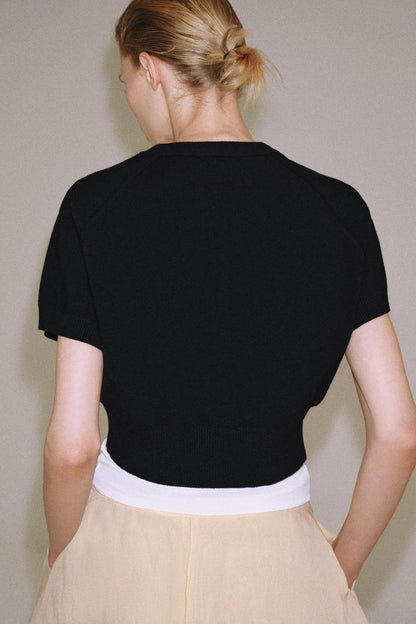 SHORT KNIT JACKET WITH ZIP