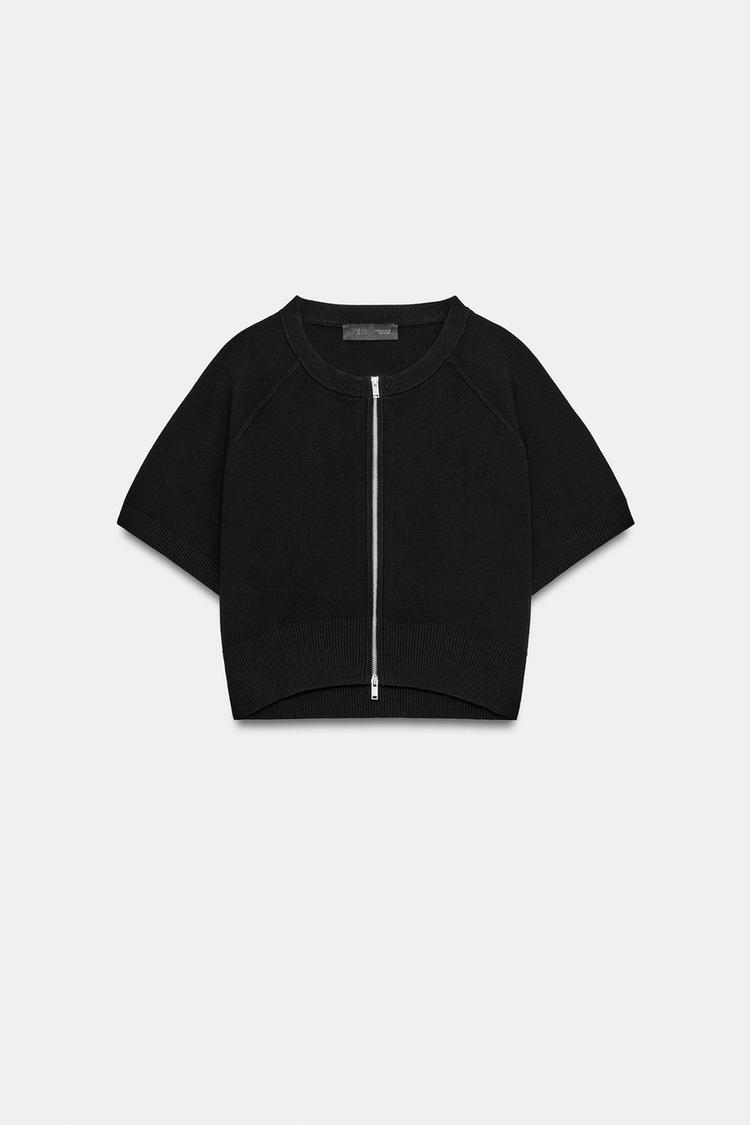 SHORT KNIT JACKET WITH ZIP