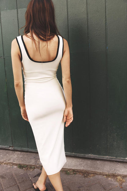 LONG CONTRAST DRESS