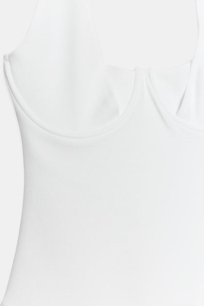 STRETCH KNIT HALTER BODYSUIT