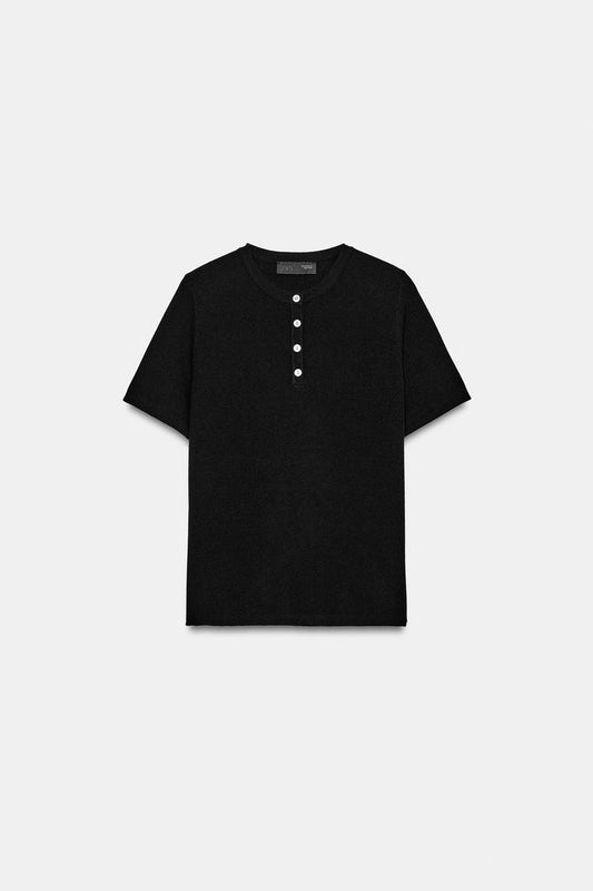 KNIT BUTTON-UP TOP