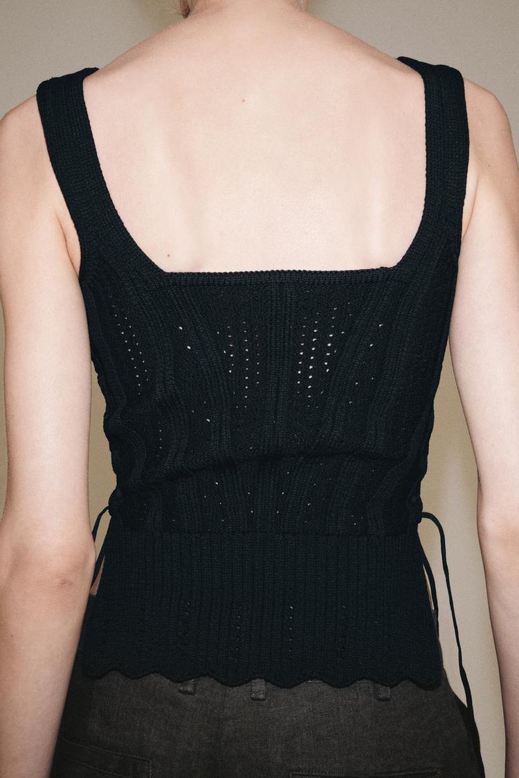 CORSETRY-INSPIRED KNIT LACE-UP TOP