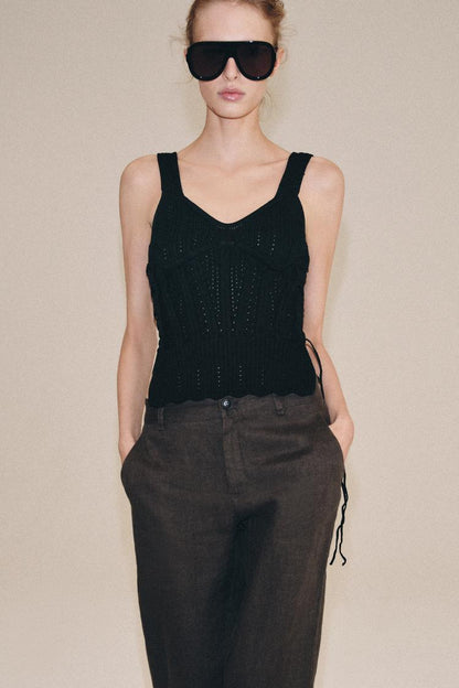 CORSETRY-INSPIRED KNIT LACE-UP TOP