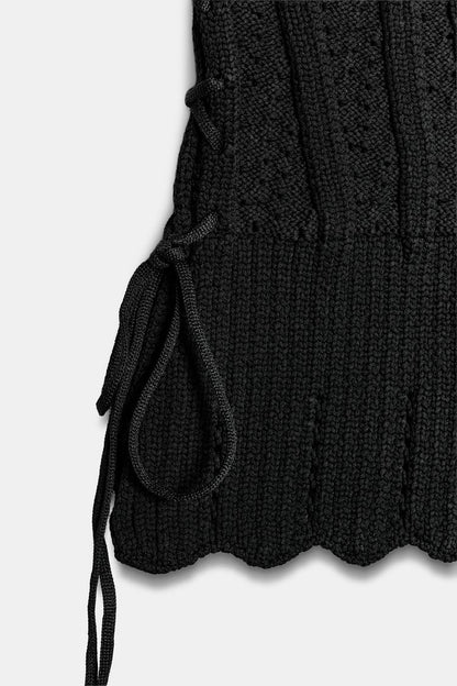 CORSETRY-INSPIRED KNIT LACE-UP TOP