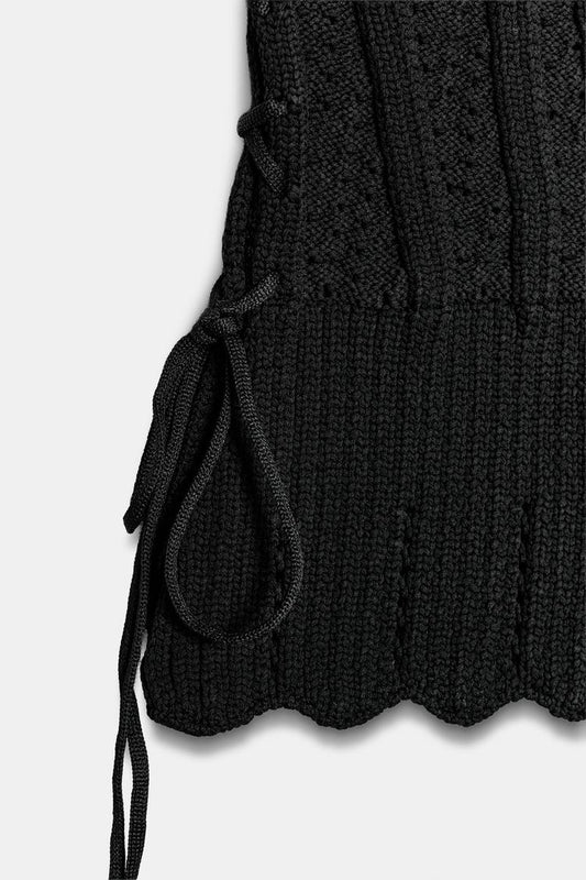 CORSETRY-INSPIRED KNIT LACE-UP TOP