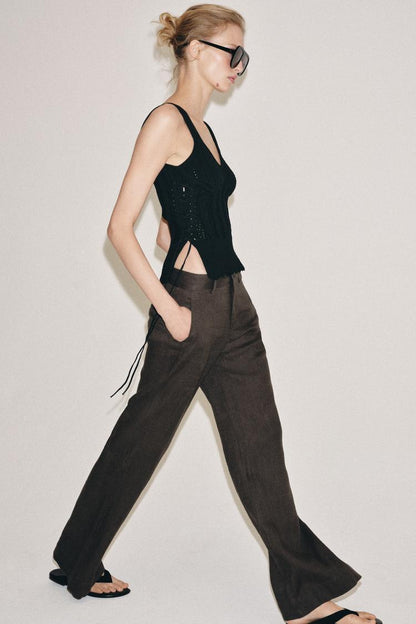 CORSETRY-INSPIRED KNIT LACE-UP TOP