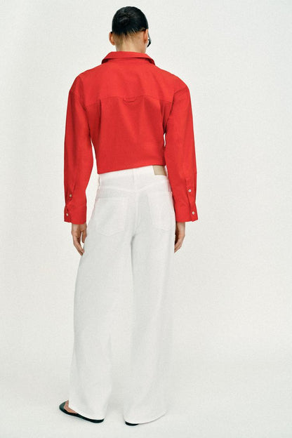LOOSE WIDE-LEG MID-WAIST JEANS