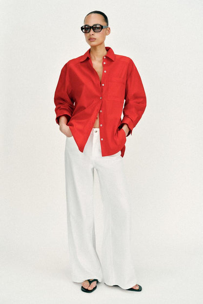 LOOSE WIDE-LEG MID-WAIST JEANS