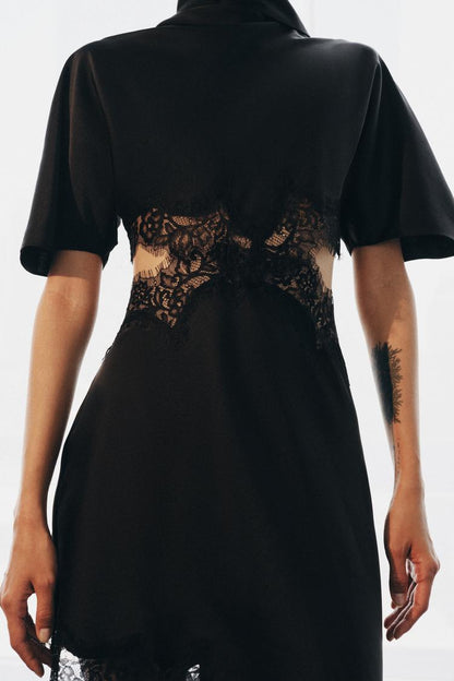 SATIN LACE DRESS