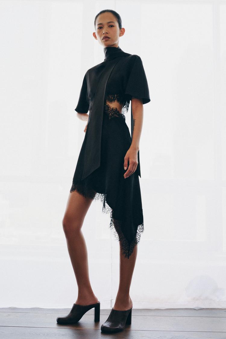 SATIN LACE DRESS