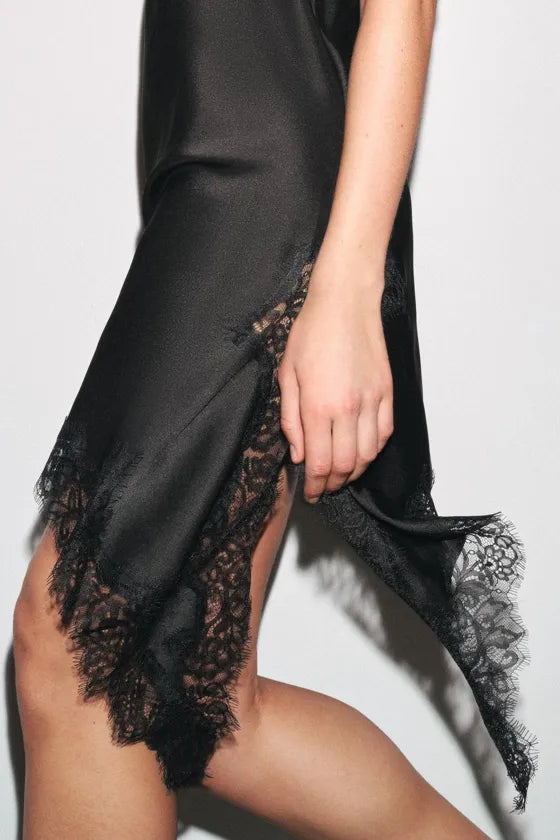 ASYMMETRIC LACE DRESS