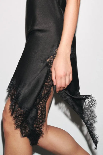 ASYMMETRIC LACE DRESS