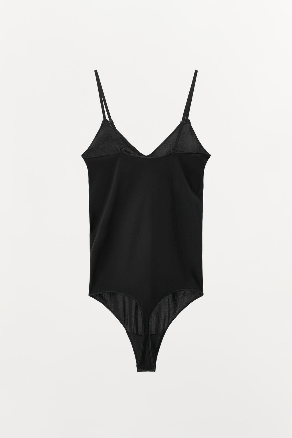 SHEER BODYSUIT WITH POLYAMIDE STRAPS