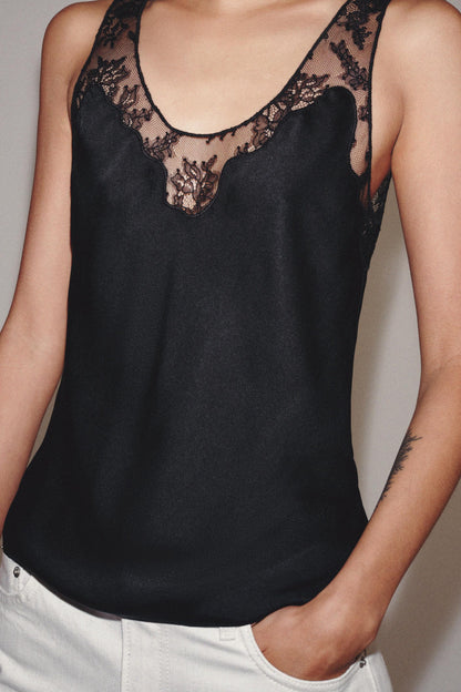 SATIN LACE TOP