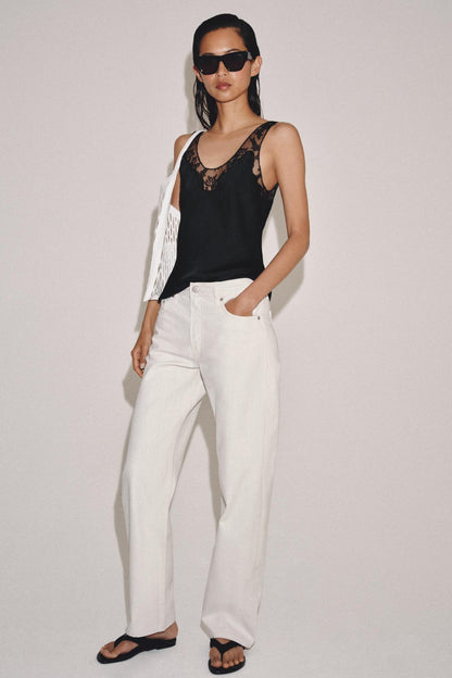 SATIN LACE TOP