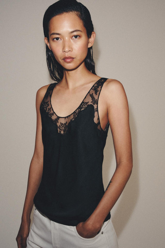 SATIN LACE TOP