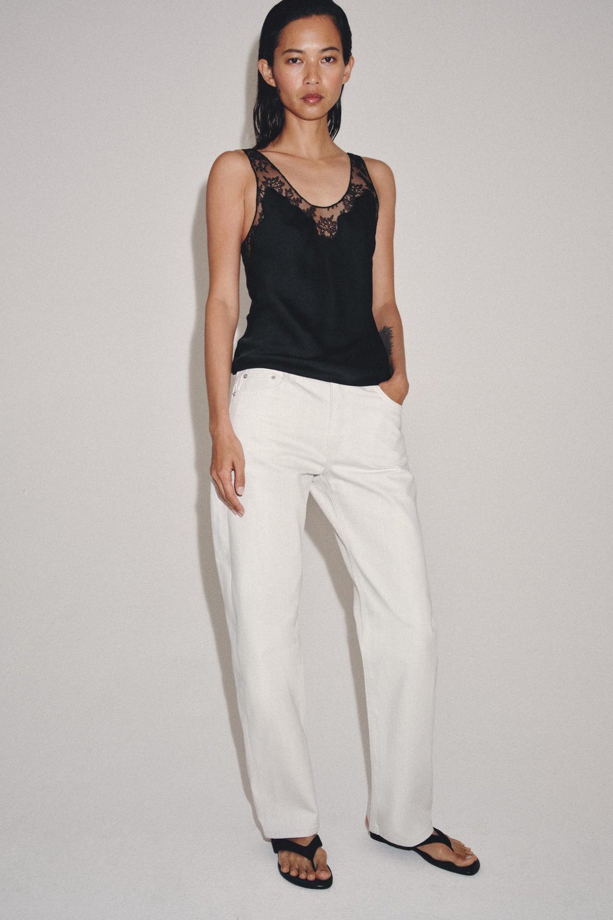 SATIN LACE TOP