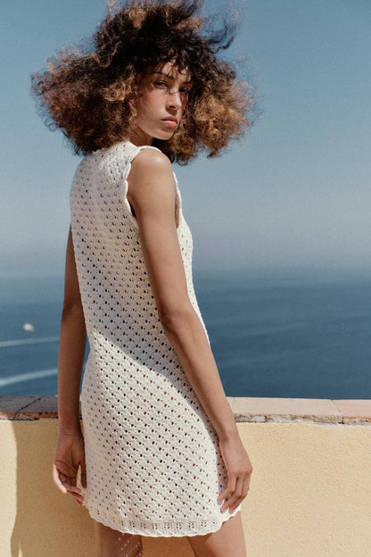 POINTELLE KNIT MINI DRESS