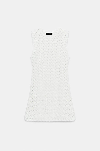 POINTELLE KNIT MINI DRESS