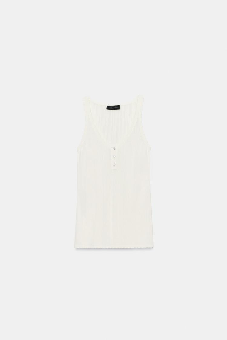 KNIT ROUND NECK TOP