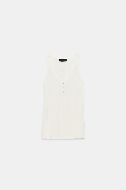 KNIT ROUND NECK TOP
