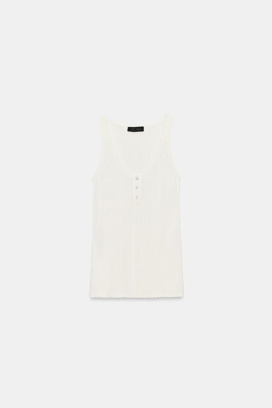 KNIT ROUND NECK TOP