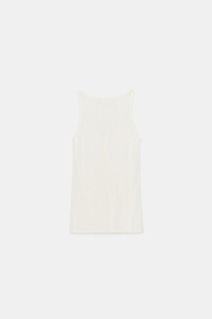 KNIT ROUND NECK TOP