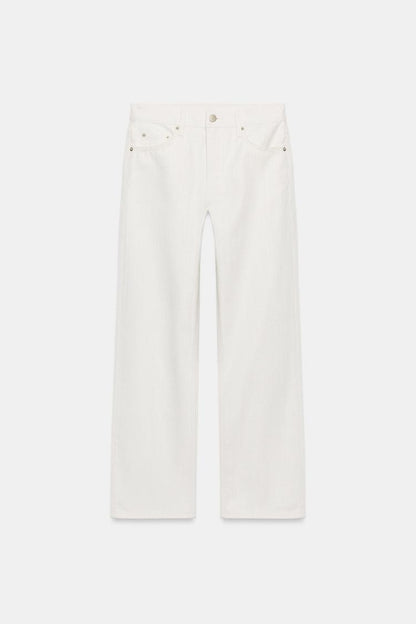 MID-WAIST STRAIGHT LEG JEANS
