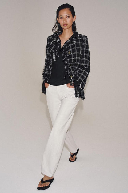 MID-WAIST STRAIGHT LEG JEANS