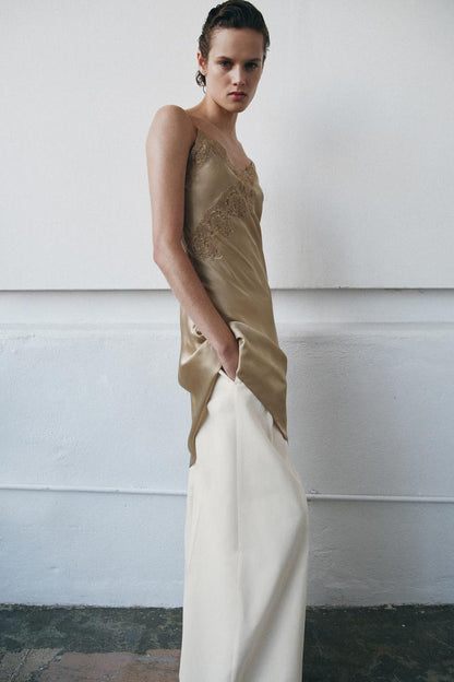 ASYMMETRIC SATIN DRESS