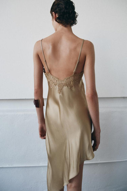 ASYMMETRIC SATIN DRESS