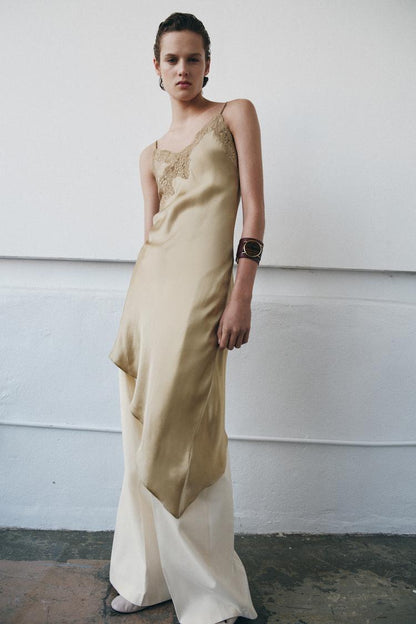 ASYMMETRIC SATIN DRESS