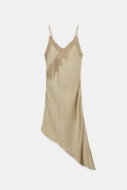 ASYMMETRIC SATIN DRESS