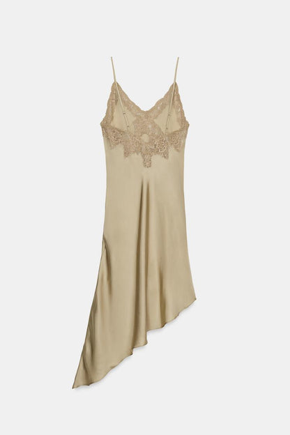 ASYMMETRIC SATIN DRESS